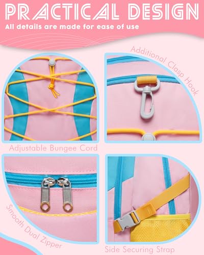 BLUEFAIRY Middle High School Backpack for Boys Girls Large Bookbag with Laptop Compartment Back to School Book Bags for Teens Teenagers Mochilas Escolares para Niños Niñas (Pink/Blue, Solid) - color: Pink/Blue
