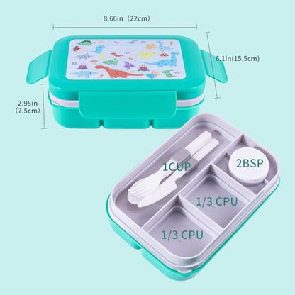 Bento Box for Kids Girls Boys, Adult,8-Compartment Leak-Proof Toddler Lunch Box for School, Drop-Proof Kids Lunch Containers with Insulated Bag, Microwave & Dishwasher Safe, BPA-Free, Green(Green) - color: green