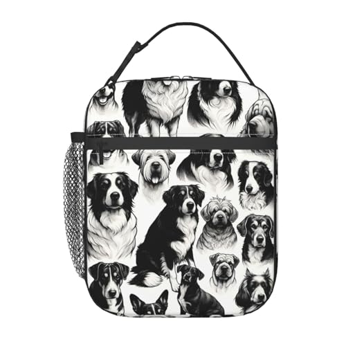 Cute Dog Lunch Box for Kids,Puppy Insulated Bag for Student,Pet Lovers Reusable Thermal Insulation Cooler Tote Bags for School Work Picnic Camping Outdoor Gifts (Dogs) - color: Dogs
