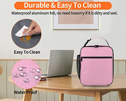 ZM-YOUTOO Lunch Box for Men - Reusable Lunch Bag Men Adult Women- Insulated Small LunchBox (Pink) - color: Pink