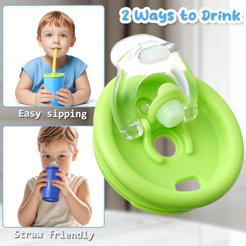 Gencywe® 2 PACK Kids Double Walled Stainless Steel Cups with Straws and lids | 12 oz Spill-Proof Sippy Smoothie Tumbler Set, Small Kids Snack & Drink Water Cups, BPA-Free (Age: 3+ years old & up) - color: Blue