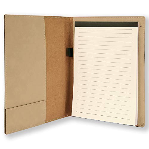 Small 7" X 9" Portfolio Notepad, Monarch Butterfly, Personalized Engraving Included (Light Brown) - color: Light Brown, size: Small 7 X 9