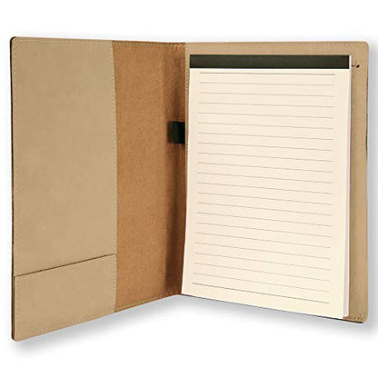 Small 7" X 9" Portfolio Notepad, Monarch Butterfly, Personalized Engraving Included (Light Brown) - color: Light Brown, size: Small 7 X 9