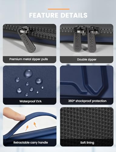 DOMISO 13.3 inch Laptop Sleeve with Handle Shockproof Computer Bag Waterproof EVA Protective Carrying Case for 13-13.3 inch Notebooks/13 MacBook Air/MacBook Pro Retina/Dell XPS 13/HP,Dark Blue - color: Dark Blue, size: 13.3 inch