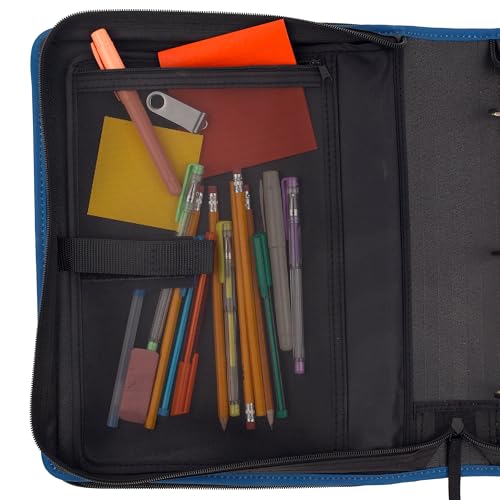 Five Star Zipper Binder, 2 Inch 3-Ring Binder with Round Rings, 5-Tab Expanding File, 380 Sheet Capacity, Cobalt Blue (72534) - color: Blue, size: 2 Inch Zipper Binder