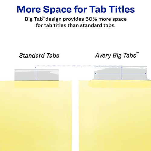 Avery 8-Tab Binder Dividers, Insertable Clear Big Tabs, 1 Set (11112) - style: 1 Set