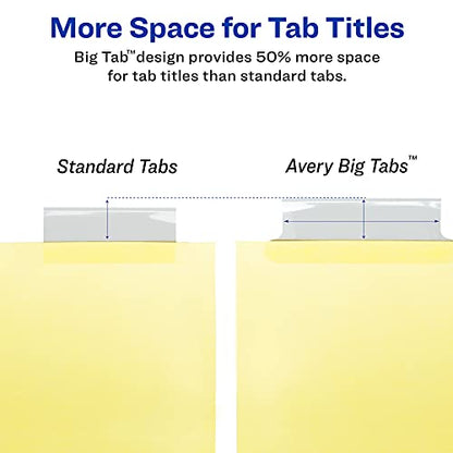 Avery 8 Tab Binder Dividers, Insertable Clear Big Tabs, 1 Set Pack, 8 Packs, 8 Sets Total (11112) - style: 8 Sets