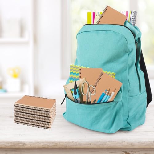 24 Pack Brown Spiral Notebook, A5 Spiral Notebooks, Versatile Medium Notebooks for Work, Study and Gifts, Office, School Supplies(60 Sheets -124 Pages)