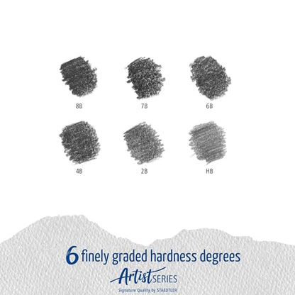 Staedtler Lumograph Graphite Drawing and Sketching Pencils 100G6, Set of 6 Degrees in an Attractive Storage Tin (100G6) - style: Tin of 6