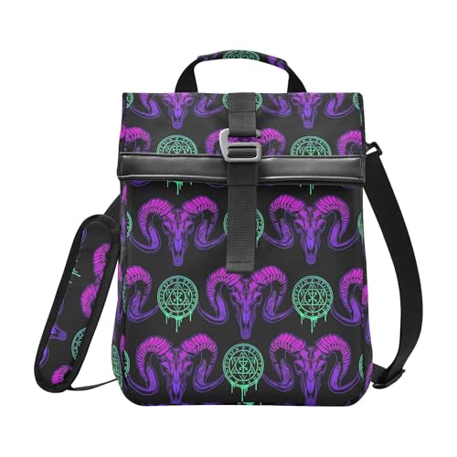 MNSRUU Insulated Lunch Bags Women Men, Goth Skull Portable Reusable Thermal Meal Tote Cooler Bag Organizer, Adjustable Shoulder Strap, Handle - color: Skulls 338