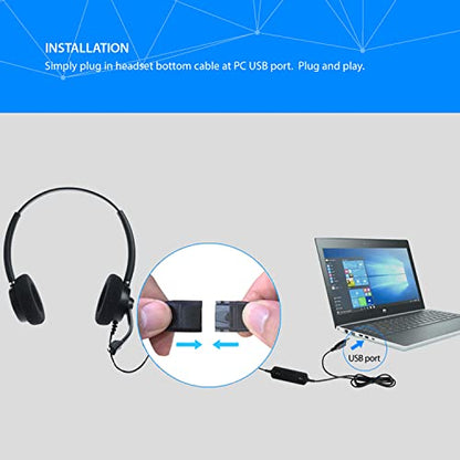 IPD IPH-165 USB Headset with Noise Cancelling Microphone for Office and Call cengter- Compatible with Skype, Microsoft Teams, Cisco Jabber, Avaya One-X and Other Soft Phones - color: Foam Cushion, style: Binaural