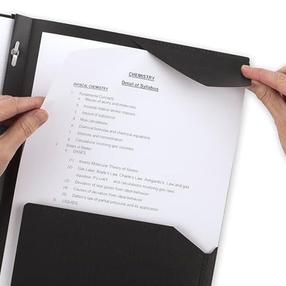 Five Star 2-Pocket Folder, Plastic Folder with Stay-Put Tabs and Prong Fasteners, Holds 8-1/2" x 11" Paper, Black (72113) - color: Black, size: 1 Count (Pack of 1)