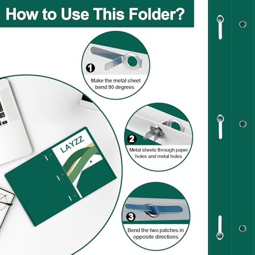 Two Pocket Folders with Prongs, LAYZZ 60 Pack Poly Plastic Folders, Heavy Duty Plastic Folders with Pockets and Prongs, Letter Size, for Offices and Schools (Green) - color: Green