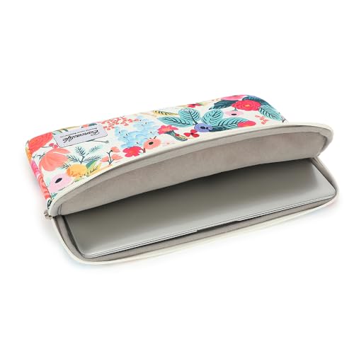 Canvaslife Garden Rose Waterproof Pattern 13 inch Canvas Laptop Sleeve with Pocket 13 inch 13.3 inch Laptop 13 case13 Sleeve - color: Garden Rose, size: 13 inch/13.3 inch