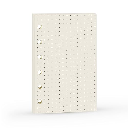 A7 Dotted Design Planner Refill 6 Holes Notebook Binder Refills, A7 Dot Matrix Planner Inserts for Filofax 100gsm Paper Pocket Size, 4.84 x 3.23'', Harphia - color: Dot Matrix, size: A7