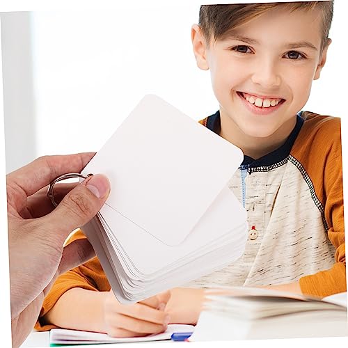 STOBOK Blank Flashcards Index Cards Rings Punched Studying Note Cards Hand Painting Memo - size: 7.80X7.80X0.01CM