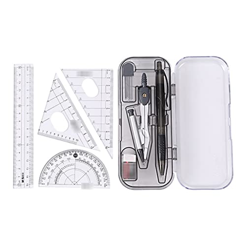 Mathematical Geometry Set Geometry Precision Tools Math Geometry Kit Metal Compass Student Circle Drawing Tools & Storage Box Math Supplies Ruler Compass Set