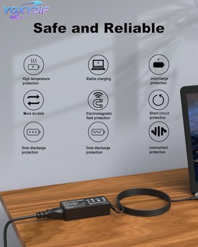 65W USB C Laptop Charger Compatible with Lenovo ThinkPad T14 T14s T15 T16 E14 E15 E16 Gen 5 4 3 2 1 X1 Carbon, Yoga 7i, Chromebook Computer Power Cord AC Adapter