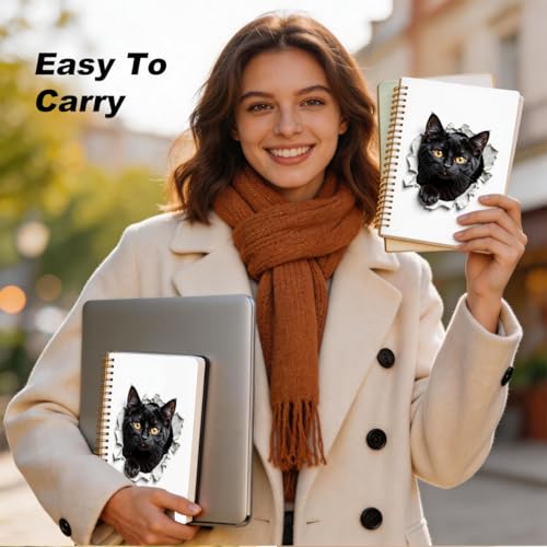 2 Pcs Cute Cat Spiral Notebook, Funny Cats Gift College Ruled Spiral Notebook, Multi Subject Notebooks, 160 Ruled Pages Hardcover Journals for Writing Travel Office, Cat Lover Gifts for Women - color: Multicolour 0002
