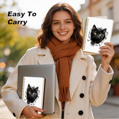 2 Pcs Cute Cat Spiral Notebook, Funny Cats Gift College Ruled Spiral Notebook, Multi Subject Notebooks, 160 Ruled Pages Hardcover Journals for Writing Travel Office, Cat Lover Gifts for Women - color: Multicolour 0002