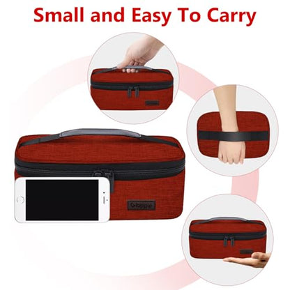 Gloppie Small Lunch Bag Insulated Lunch Box for Women Girls Kids Mini Lunchbox Adult Portable Cooler Bags Reusable Snack Bag Thermal Lunch Boxes, Wine Red - color: Wine Red