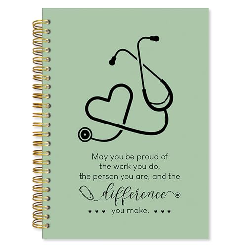 Fewgb Sage Green Nurse Spiral Notebook Gifts, RN Appreciation Thank You Gifts for Nurses Week Hardcover Lined Notebooks Journal for Office Work, Nursing School Student Future Nurse Notebook A5 5.5x8.3 - color: nurse-green