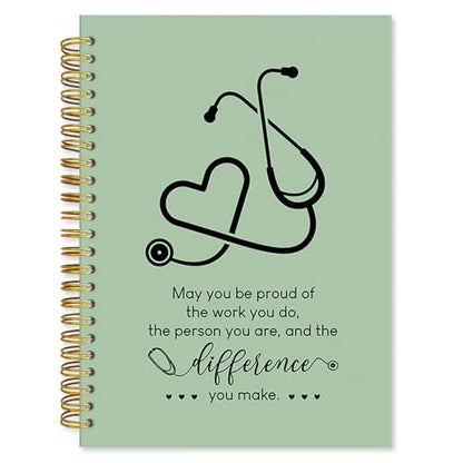 Fewgb Sage Green Nurse Spiral Notebook Gifts, RN Appreciation Thank You Gifts for Nurses Week Hardcover Lined Notebooks Journal for Office Work, Nursing School Student Future Nurse Notebook A5 5.5x8.3 - color: nurse-green