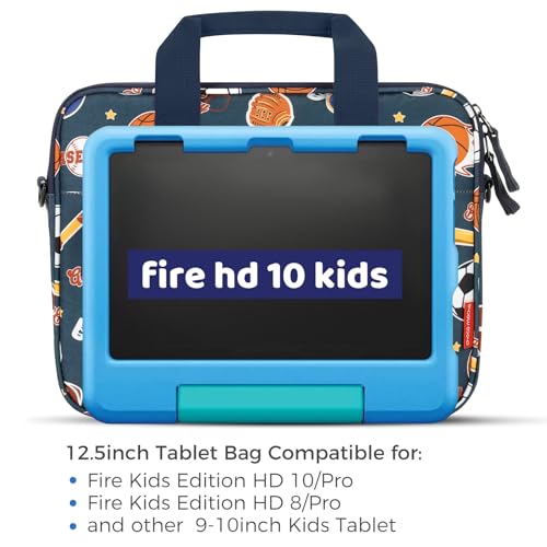 Choco Mocha Kids Tablet Sleeve Bag for Boys & Girls, (10-12.5Inch) - color: Ball-blue 12.5inch, size: 12.5inch(12.5 x 9.8 x 1.3)