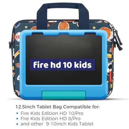 Choco Mocha Kids Tablet Sleeve Bag for Boys & Girls, (10-12.5Inch) - color: Ball-blue 12.5inch, size: 12.5inch(12.5 x 9.8 x 1.3)