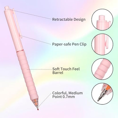 gel pens,4pcs 0.5mm Quick Dry Retractable Pens Fine Point Gel Ink for Writing, Ideal Office School Desk Accessories Gift - color: 4pcs-cream