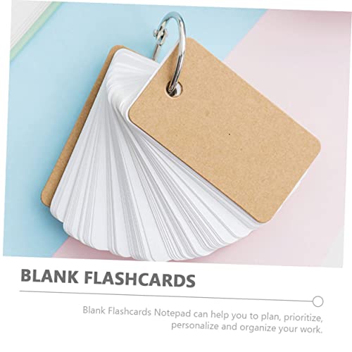 8pcs Thick Blank Cards Memory Cards Notebook Binding Ring Flashcards Memo Pad for Students - size: 7X4CM