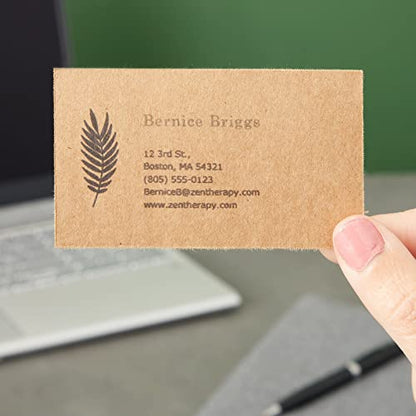Juvale Custom Business Cards - 1000-Pack Inkjet & Laser Printable Business Cards - Perforated Cardstock Sheets - Craft Paper Labels & Notecards - 3.5 x 2 in, 170 gsm, Brown