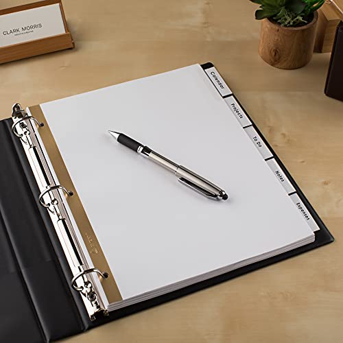 Avery 5-Tab Binder Dividers, Insertable Clear Big Tabs, 1 Set (11122) - style: 1 Set