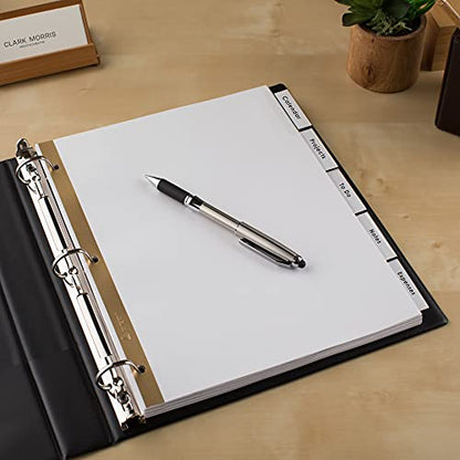 Avery 5 Tab Binder Dividers, White with Insertable Clear Big Tabs, 1 Set Pack, 8 Packs, 8 Sets Total (11122) - style: 8 Sets