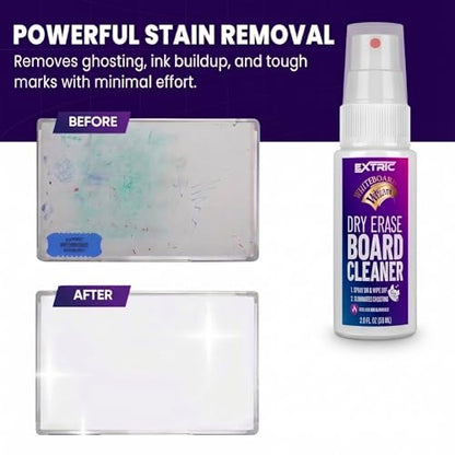 EXTRIC Dry Erase Markers Fine Tip 5 ct, Magnetic Eraser, Whiteboard Spray | Use: Whiteboards and Glass Boards, Includes: 5 Markers, 1 Eraser, Cleaner Spray, Feature: Low-Odor, Non-Toxic - style: Fine Tip