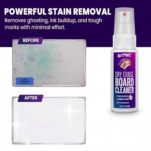 EXTRIC Dry Erase Markers Chisel Tip Set 4 Whiteboard Markers and cleaner - style: Chisel Tip