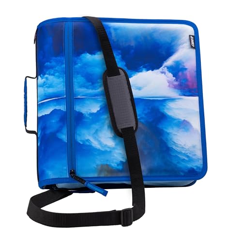 Case-it Mighty Zip Tab School Zipper Binder | 3-Inch O-Rings, 600-Sheet Capacity, 5-Subject Expanding File Folder, Multiple Pockets & Storage Organizer, Shoulder Strap | D-146 Glacier - color: J Glacier, size: 1 Pack