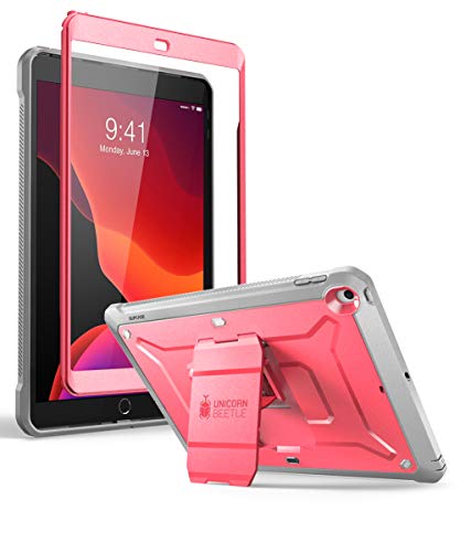 SUPCASE for iPad 9th Generation Case with Screen Protector (Unicorn Beetle Pro), [Built-in Stand] Heavy Duty Rugged Protective Case for iPad 10.2 9th / 8th / 7th Generation (2021/2020/2019), Pink - color: Pink