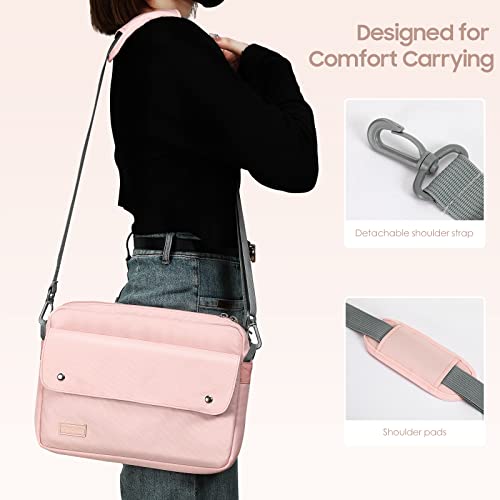 TiMOVO 9-11 Inch Tablet Sleeve Bag with Shoulder Strap Fits iPad 11-inch A16 2025, iPad 10th Gen. 10.9"/10.2", iPad Air 11/5th/4th Gen. 10.9", Galaxy Tab A9 Plus 11", Pink - color: Pink