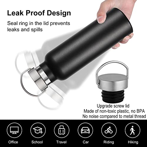 Neihepal 20 oz Insulated Water Bottles,Stainless Steel Double Wall Sport Bottle with Lid of Handle (8, Eight Color) - color: Eight Color