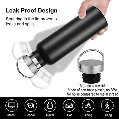 Neihepal 20 oz Insulated Water Bottles,Stainless Steel Double Wall Sport Bottle with Lid of Handle (8, Eight Color) - color: Eight Color