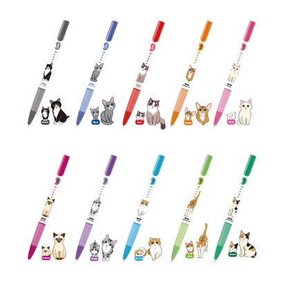 Gel Pens Office School Supplies - Cat 0.38mm Gel Ink Rollerball Ballpoint Pen Korea Kawaii Stationery Non-Smudge, Quick-Drying Writing, Pack of 11 - color: Multicolor