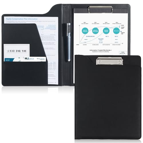 ProCase Pencil Bag Pen Case Bundle with A4 Leather Padfolio Clipboard