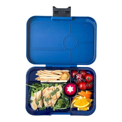 Yumbox Tapas Leakproof Bento Box, 5 Compartments, Monte Carlo Blue | Large Capacity Design, Removable Compartment Tray, Easy-Open Single Latch, Ideal for Teens & Adults, Dishwasher-Safe Tray - color: Monte Carlo Blue with Clear Navy Tray