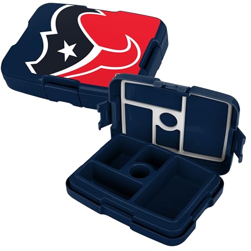 FOCO NFL Unisex-Adult Officially Licensed 2-Tone Big Logo Team Color Football Leak Proof 5 Compartment Bento Lunch Box - Houston Texans - color: Houston Texans