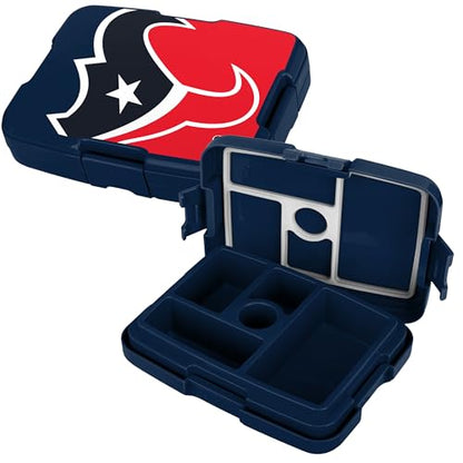FOCO NFL Unisex-Adult Officially Licensed 2-Tone Big Logo Team Color Football Leak Proof 5 Compartment Bento Lunch Box - Houston Texans - color: Houston Texans