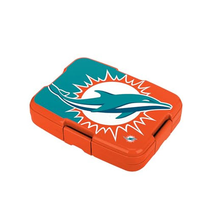 FOCO NFL Unisex-Adult Officially Licensed 2-Tone Big Logo Team Color Football Leak Proof 5 Compartment Bento Lunch Box - Miami Dolphins - color: Miami Dolphins