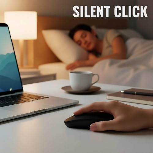 Portable Wireless Mouse for Laptop, PC, MacBook, Desktop, 2023 Version 2.4G Computer Optical/Ergonomic Mouse 6 Buttons, 800/1200/1600 DPI, with USB Receiver - Black - color: BLACK1