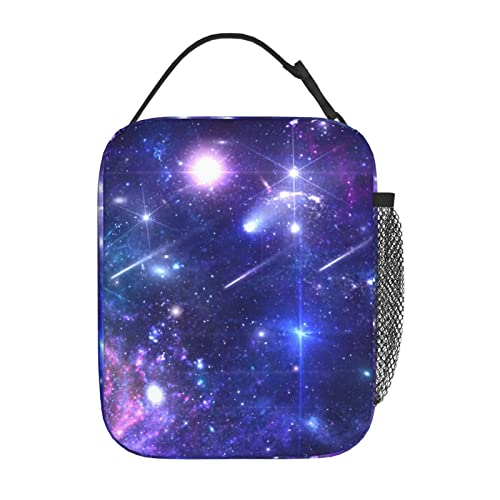 YETTA YANG Nebula Galaxy Purple Colorful Portable Lunch Bag Insulated Lunch Box Reusable Totes For Women Men Work Picnic Camping - color: Black13