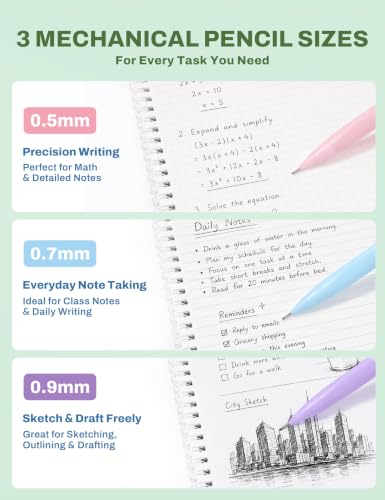 SUNEE 54PCS Aesthetic Stationery Set with Cute Pencil Case, 8 Color Pastel Highlighters, 8 Black Gel Pens, 6 Mechanical Pencils & Refills, College School Supplies for Students Girls Green - color: Black, style: 54 Pack